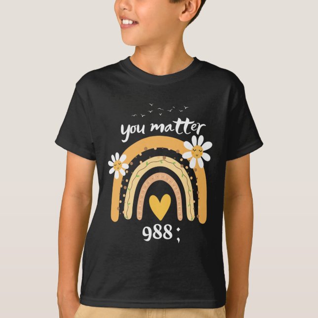 Camiseta Rainbow You Problem 988 Suicide Prevention Awarene (Anverso)