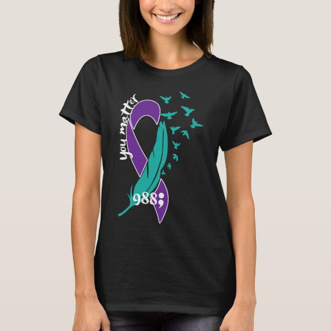 Camiseta Rainbow You Problem 988 Suicide Prevention Awarene (Anverso)
