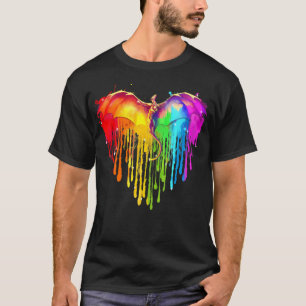 Camiseta Rainbows Dragons Heart Classic Para Lgbt Gay Les
