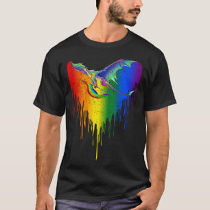 Camiseta Rainbows Dragons Heart Classic para LGBT Gay Les