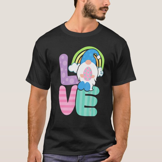 Camiseta Rainbowz Easter Love Gnome Easter Bunny Ears Eggs (Anverso)