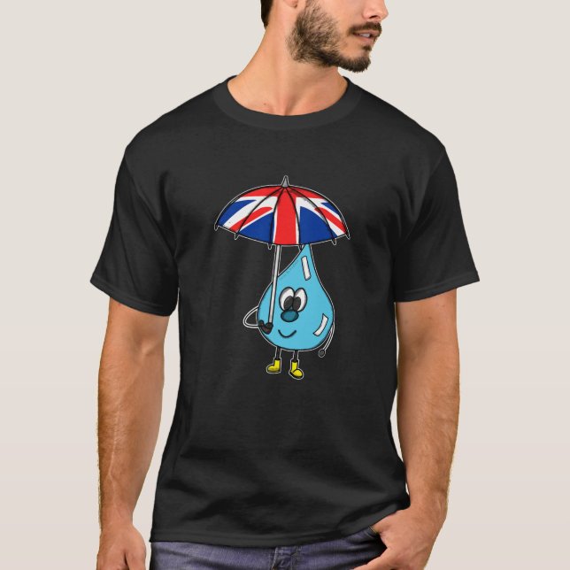 Camiseta Raindrop Holmbrella Reino Unido Bandera Británica  (Anverso)