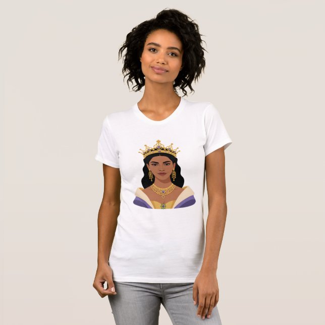 Camiseta Rainha Brasileira Mulher Poderosa Coroa Dourada Ca (Anverso completo)