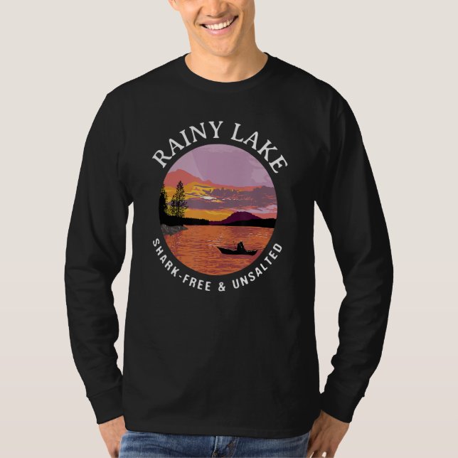 Camiseta Rainy Lake Shark-Free and Unsalak Saying (Anverso)
