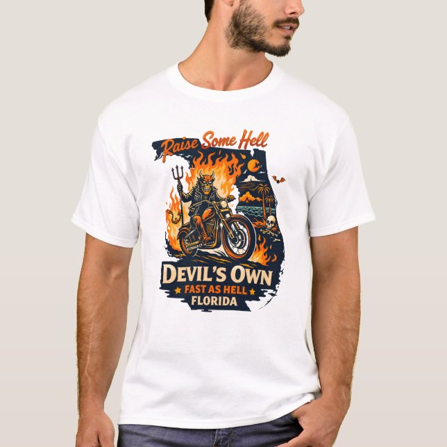 Camiseta Raise Some Hell Vintage Biker Design (Anverso)