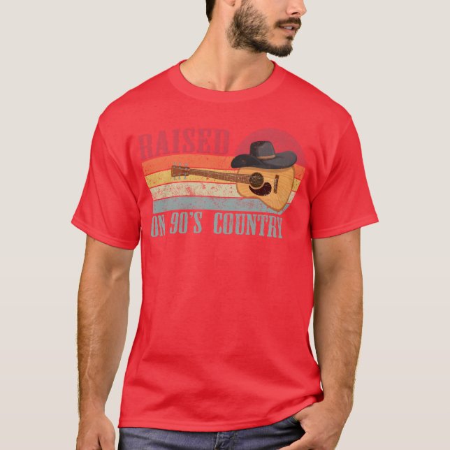 Camiseta Raised on 90s Country Music Cowboy Regalo estético (Anverso)