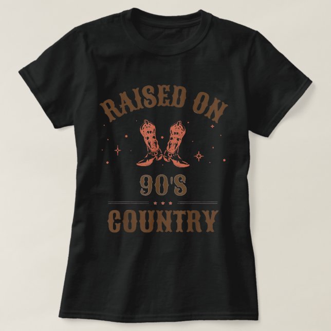 Camiseta Raised on 90s Country Retro Music Western Cowboy C (Diseño del anverso)