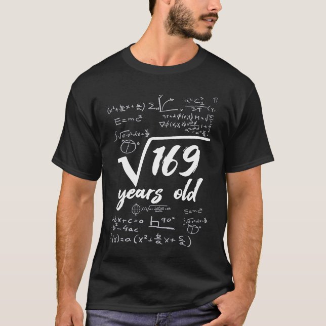 Camiseta Raíz cuadrada 169 Cumpleaños de 13 años (Anverso)