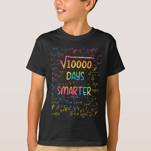 Camiseta Raíz Cuadrada De 10000 Math 100 Días Escuelas Más  (Anverso)
