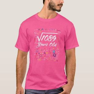 Camiseta Raíz Cuadrada De 1089 33a Cumpleaños 33 Años Mat