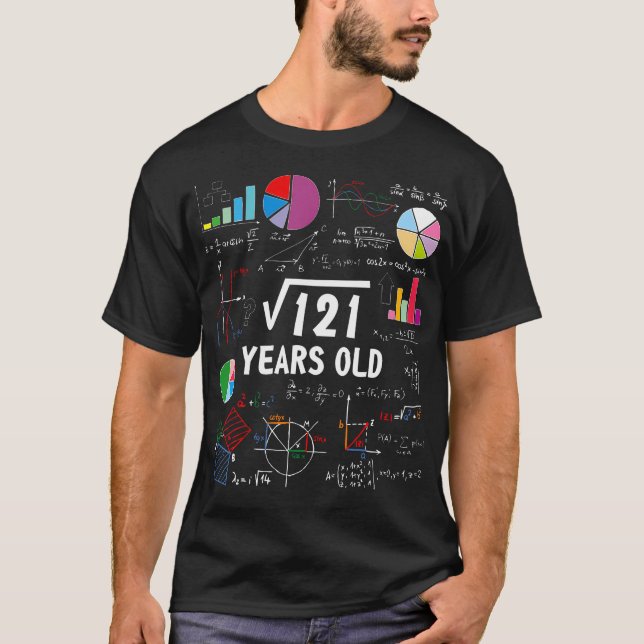 Camiseta Raíz Cuadrada De 121 11º Cumpleaños Amor De 11 Año (Anverso)