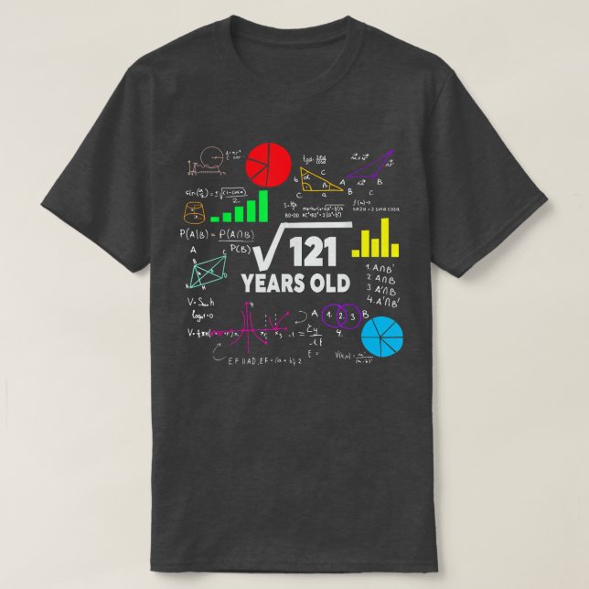 Camiseta Raíz cuadrada de 121 Regalos de 11 años (Diseño del anverso)