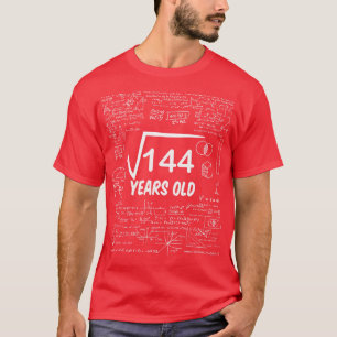 Camiseta Raíz cuadrada de 14412º cumpleaños matemática de 1