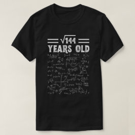 Camiseta Raíz cuadrada de 144 12º cumpleaños, matemáticas d