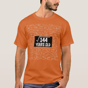 Camiseta Raíz cuadrada de 144 12º cumpleaños Matemáticas de