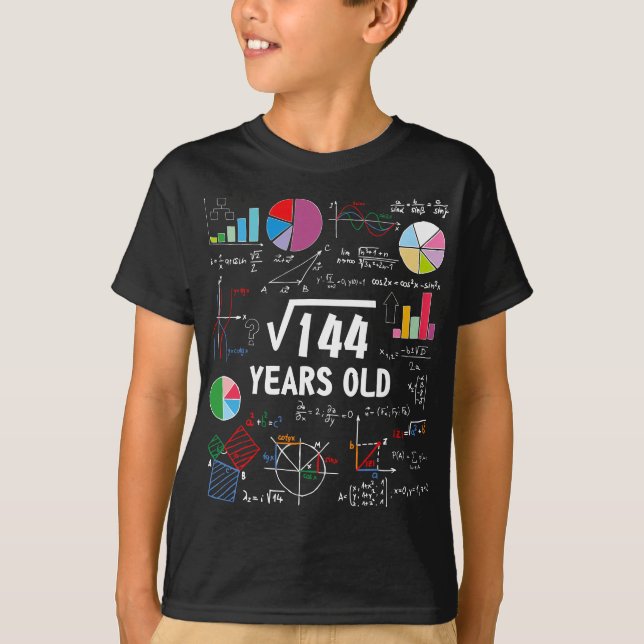 Camiseta Raíz cuadrada de 144 12º cumpleaños Matemáticas de (Anverso)