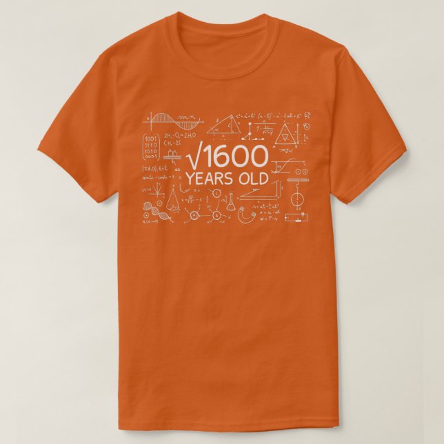 Camiseta Raíz cuadrada de 1600 40 años de edad 40 años Gif (Diseño del anverso)