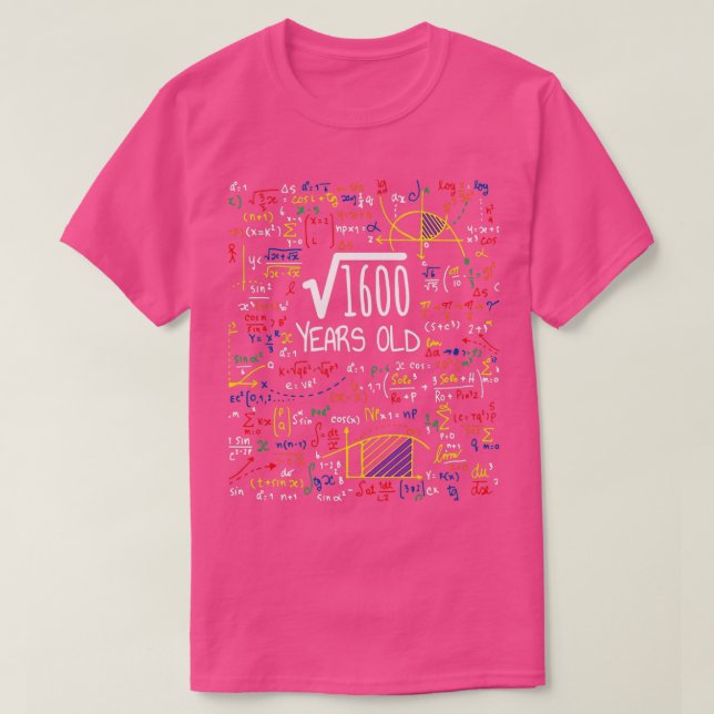 Camiseta Raíz cuadrada de 1600 Regalo de cumpleaños 40 (Diseño del anverso)