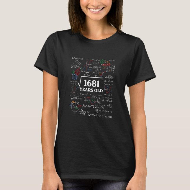 Camiseta Raíz cuadrada de 1681 41º Cumpleaños Matemática De (Anverso)