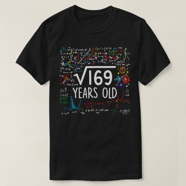 Camiseta Raíz cuadrada de 169 13º cumpleaños Matemática de  (Diseño del anverso)