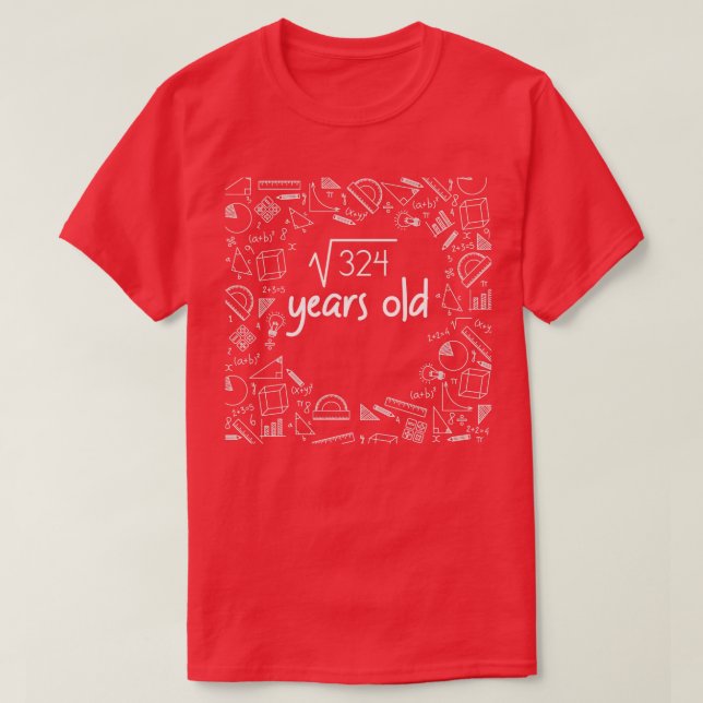 Camiseta Raíz cuadrada de 18 años de antigüedad de 324 (Diseño del anverso)