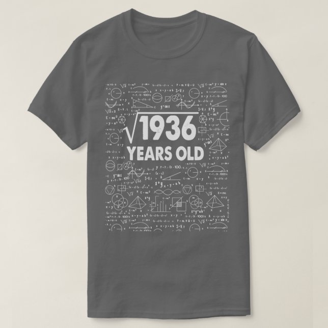 Camiseta Raíz cuadrada de 1936 44º cumpleaños 44 años de ed (Diseño del anverso)