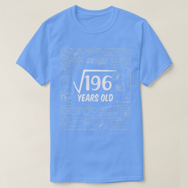 Camiseta Raíz cuadrada de 19614º cumpleaños matemática de 1 (Diseño del anverso)
