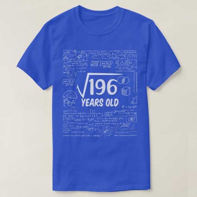 Camiseta Raíz cuadrada de 19614º cumpleaños matemática de 1 (Diseño del anverso)