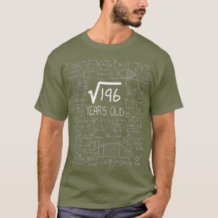 Camiseta Raíz cuadrada de 196 14 años de edad cumpleaños