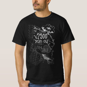 Camiseta Raíz cuadrada de 2500 50º cumpleaños 50 años