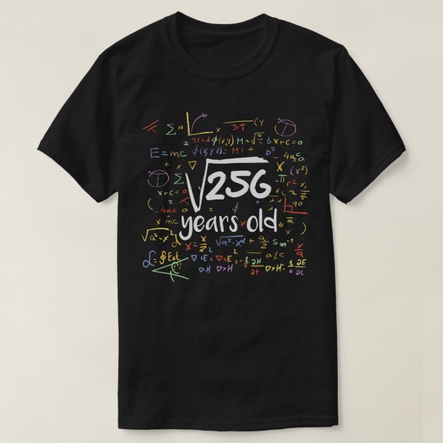 Camiseta Raíz cuadrada de 256 años de antigüedad cumpleaños (Diseño del anverso)