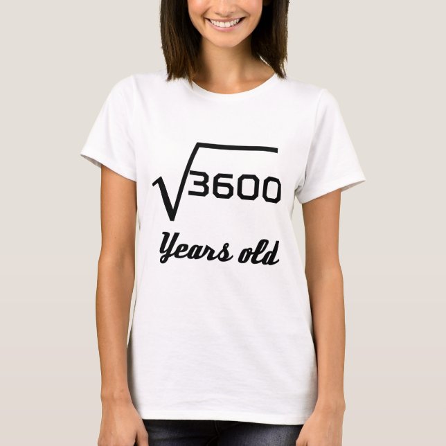 Camiseta Raíz cuadrada de 3600 60 años (Anverso)