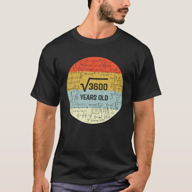 Camiseta Raíz Cuadrada De 3600 Estilo Retro 60 Años De Edad (Anverso)
