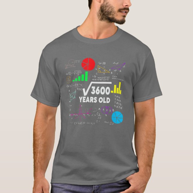 Camiseta Raíz Cuadrada De 3600 Regalo De 60 Años (Anverso)