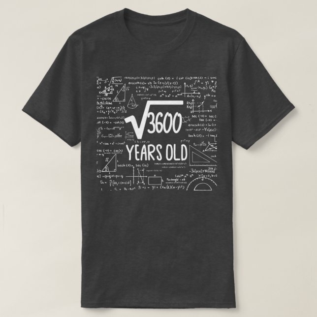 Camiseta Raíz cuadrada de 3600 Regalo de cumpleaños 60 años (Diseño del anverso)