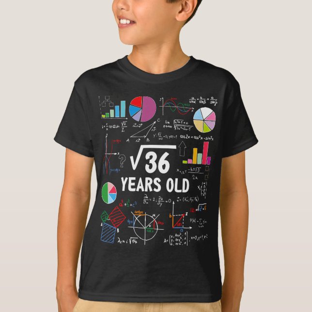 Camiseta Raíz cuadrada de 36 cumpleaños 6 años Mamáes de re (Anverso)