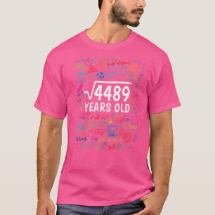 Camiseta Raíz cuadrada de 4489 67º Cumpleaños 67 Años Mat