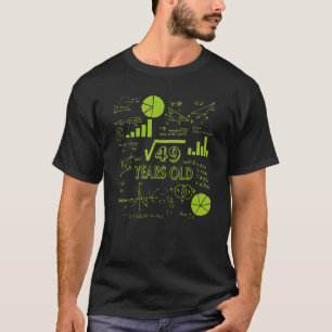 Camiseta Raíz Cuadrada De 49 Cumpleaños 7 7 Años Cumple Mat