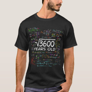 Camiseta Raíz cuadrada matemática de 3600 Vintage 60 cumple