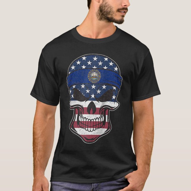 Camiseta Raíz de la bandera del estado del cráneo de la ban (Anverso)