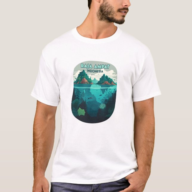 Camiseta Raja Ampat Indonesia Subacuática Scuba Retro (Anverso)