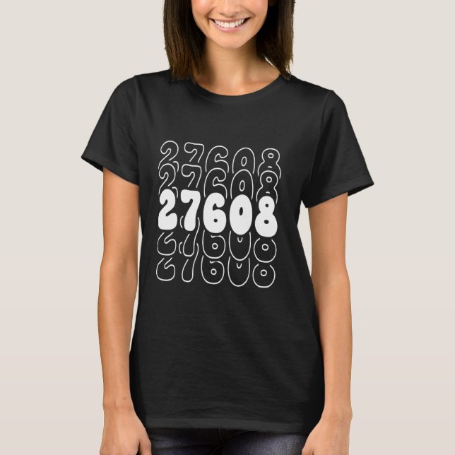 Camiseta Raleigh 27608 North Carolina NC Zipcode (Anverso)