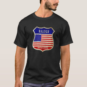 Camiseta Raleigh América Escudo De Armas Bandera Ciudad Del