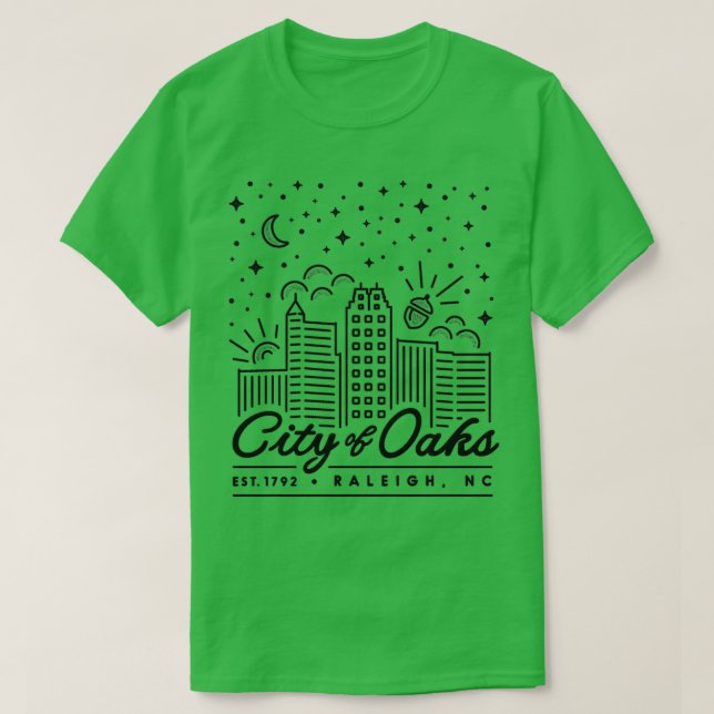 Camiseta Raleigh City of Oaks Merchandise  (Diseño del anverso)