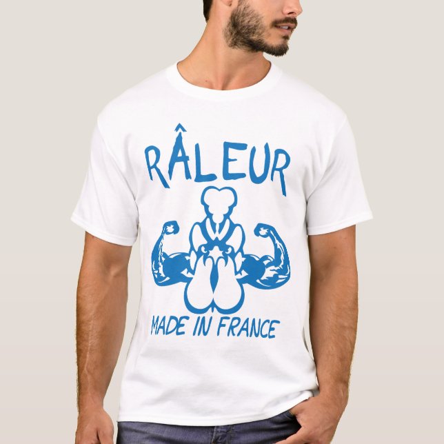 Camiseta raleur citation made in france coq embleme (Anverso)