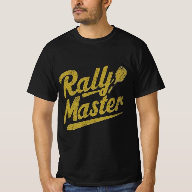 Camiseta Rally master retro dorado pickleball (Anverso)