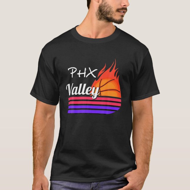 Camiseta Rally Valley Oop PHX Flaming Basketball Retro (Anverso)