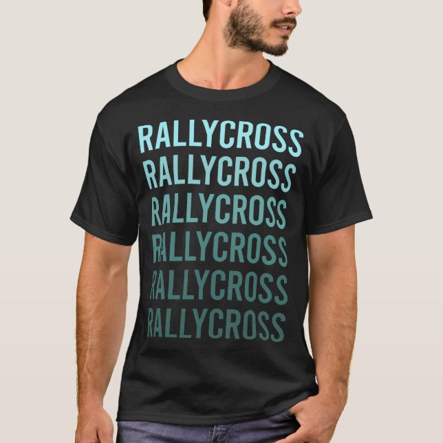 Camiseta Rallycross de texto verde azulado (Anverso)