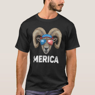Camiseta Ram 4 De Julio Bandera Estadounidense Hombres Meri