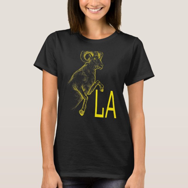 Camiseta Ram amarillo La Blue California Los Ángeles (Anverso)